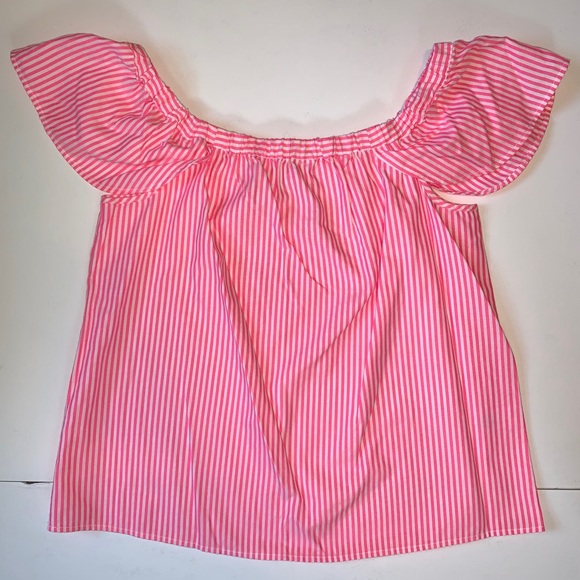 Vineyard Vines striped pink Off the shoulder top - Picture 5 of 8